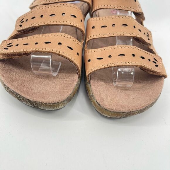 Klogs Womens Strappy Sandals Leather Low Heels Wedge Brown Size 7M - Picture 10 of 13